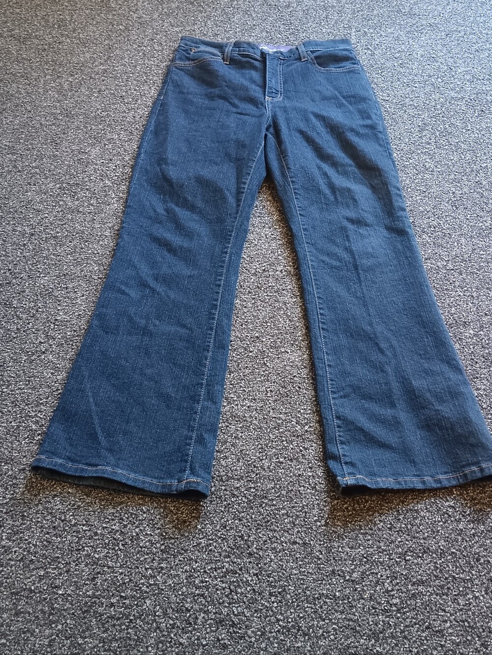 NYDJ Blue Studded Pocket Womens Jeans Size 6P, Bootcut Flare - Picture 4 of 14